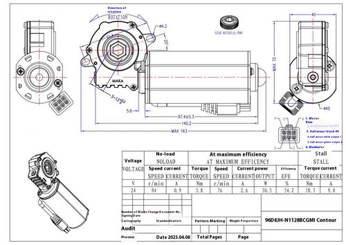 96d8 24v lift table motor - 96d8-24v,